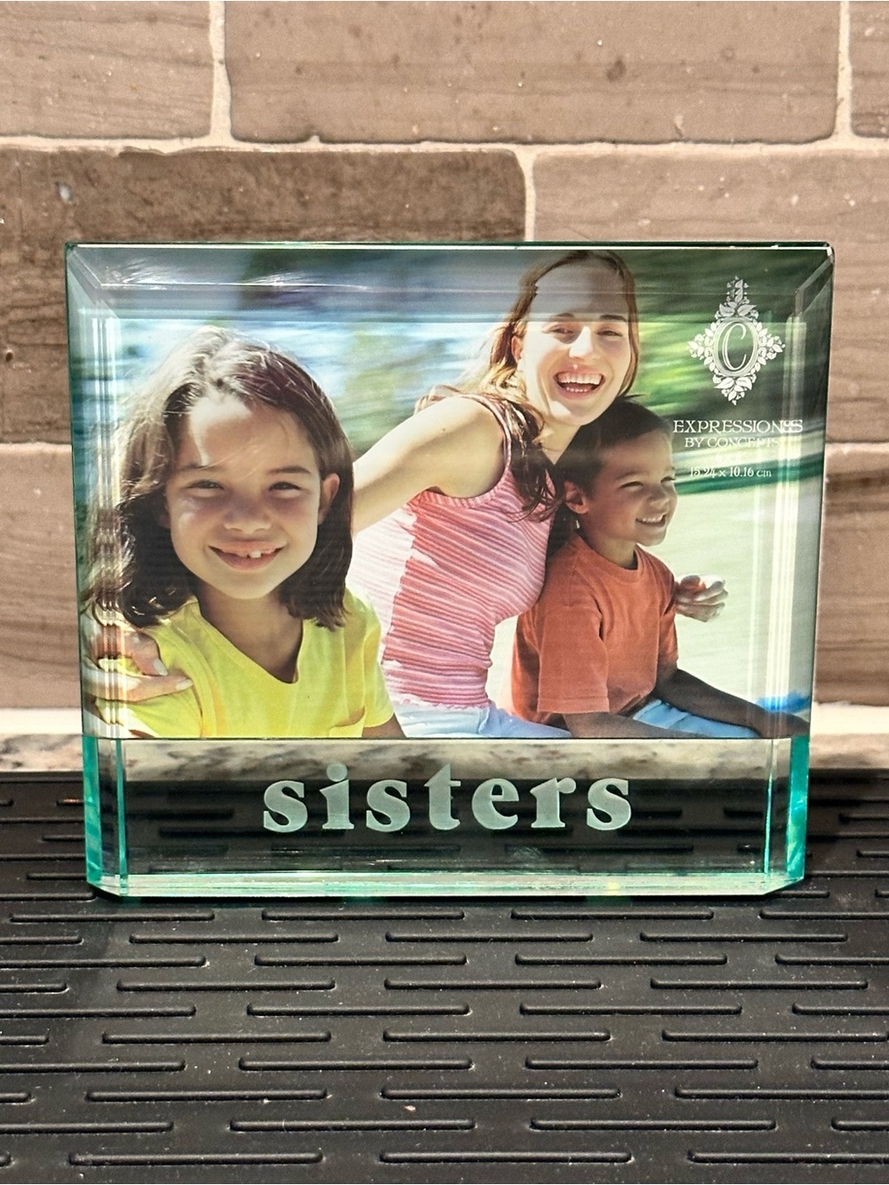 Glass “sisters” Photo Block Picture Frame by Expressions by Concepts